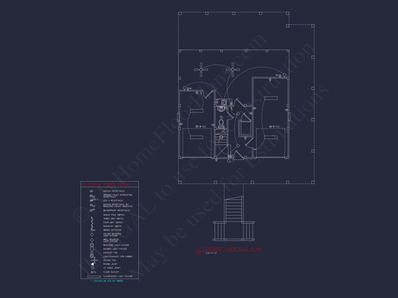 Beach House Blueprint: 2.5-Story house with Split Garage