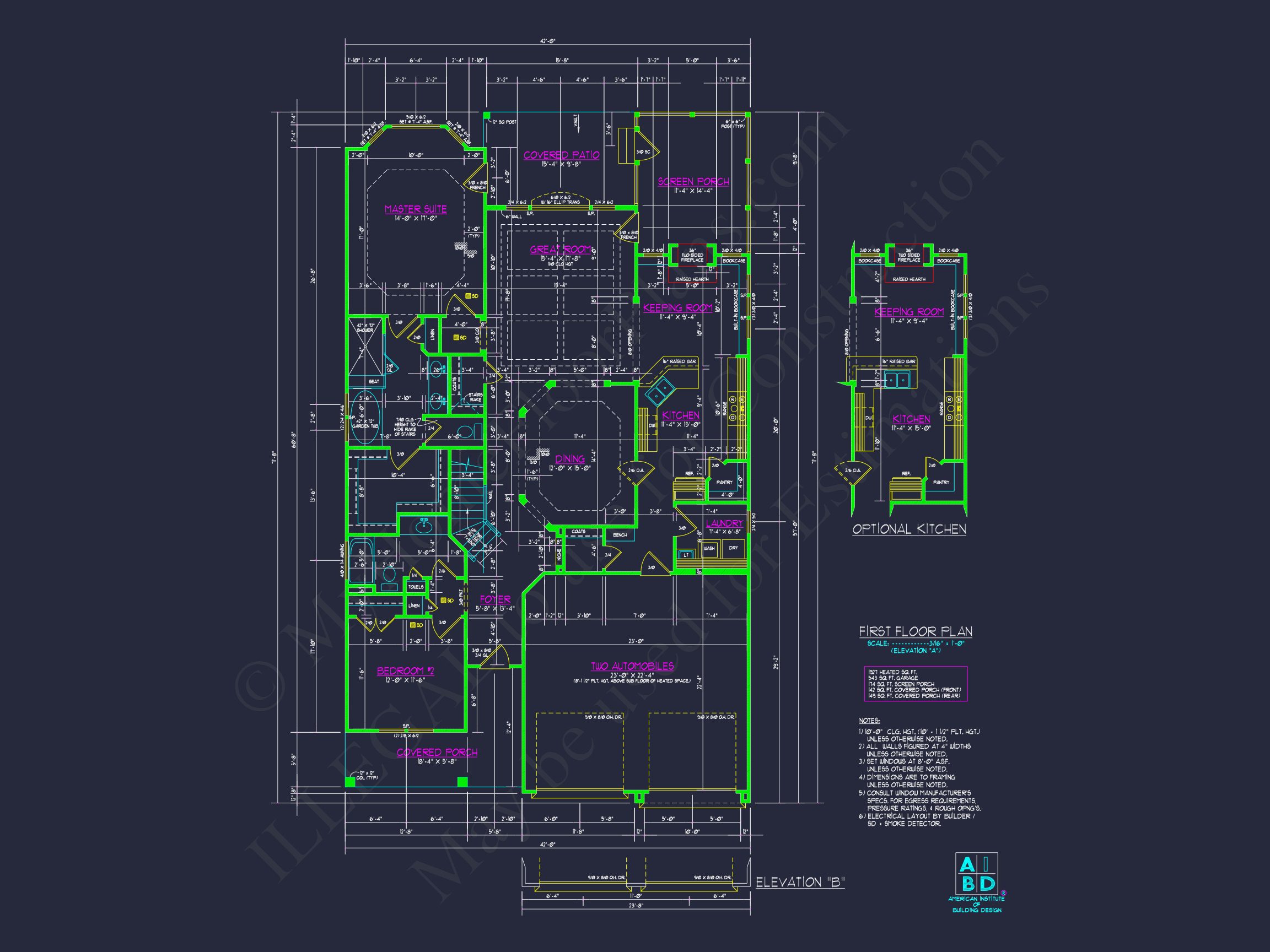 Beautiful 1.5-Story house Plan with CAD Designs & Floor Plan