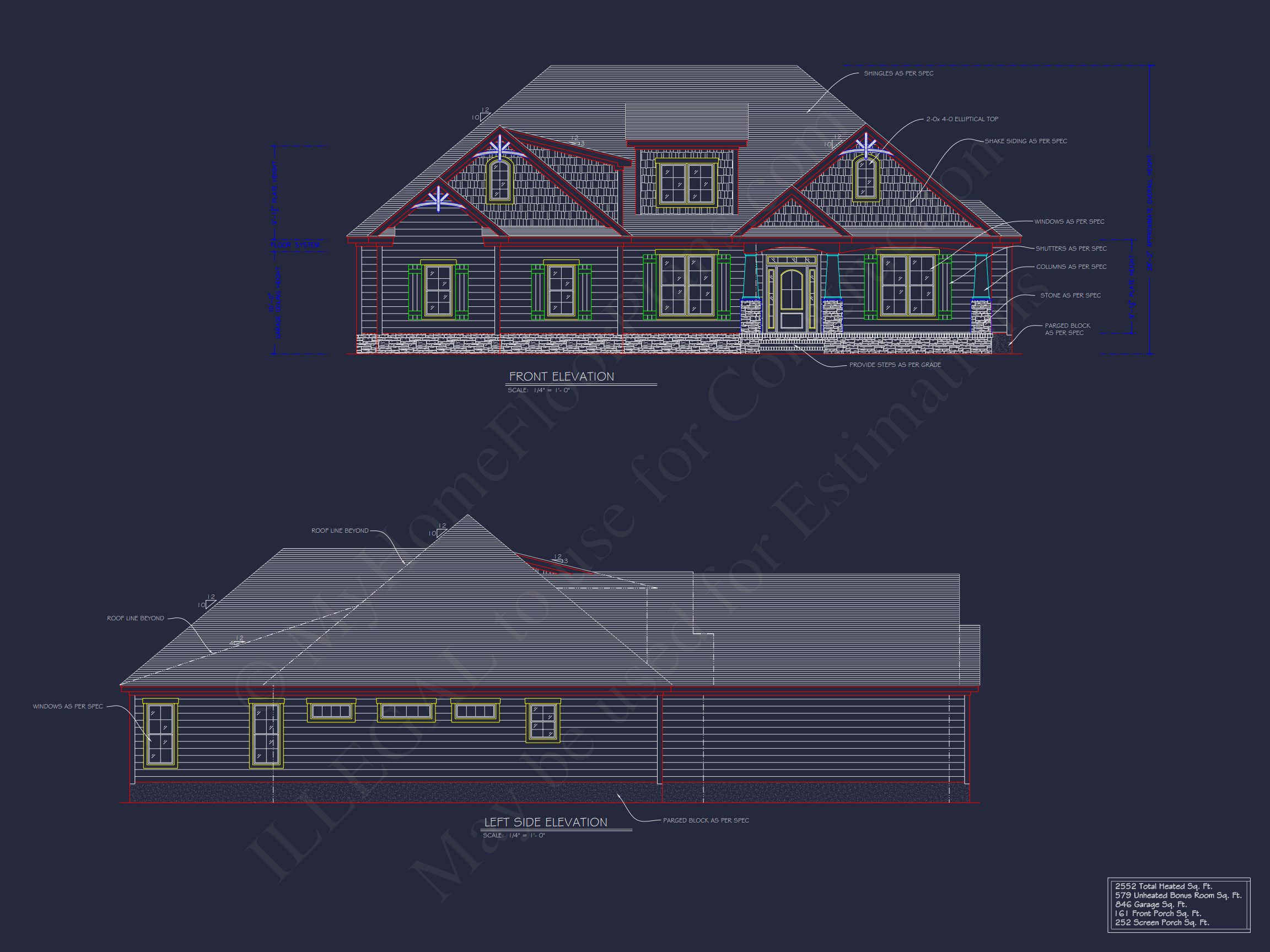 Beautiful 1.5 Story house Plan with CAD Designs and Blueprint