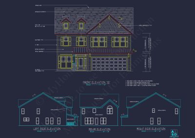 Beautiful 2-Story house Plan with 4 Bedrooms and 2-Car Garage