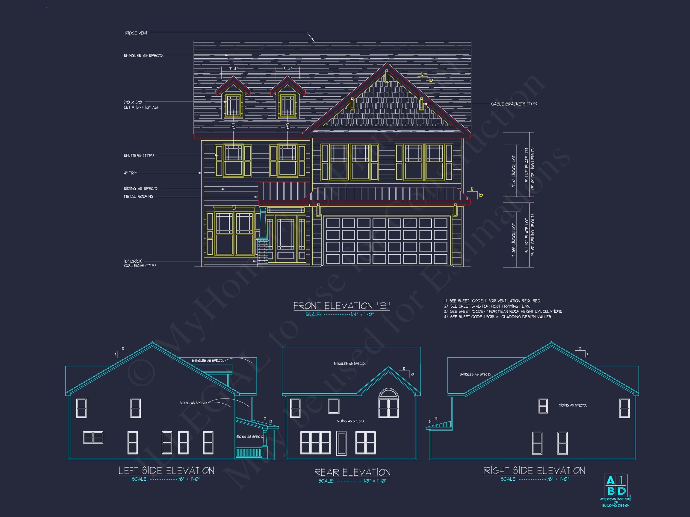 Beautiful 2-Story house Plan with 4 Bedrooms and 2-Car Garage