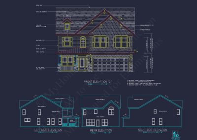 Beautiful 2-Story house Plan with 4 Bedrooms and 2-Car Garage