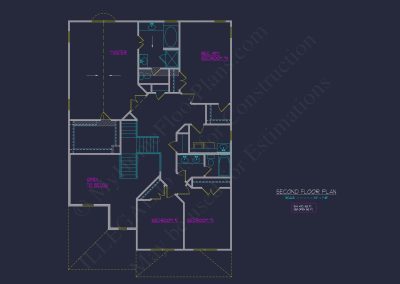 Beautiful 2-Story house Plan with 4 Bedrooms and 2-Car Garage