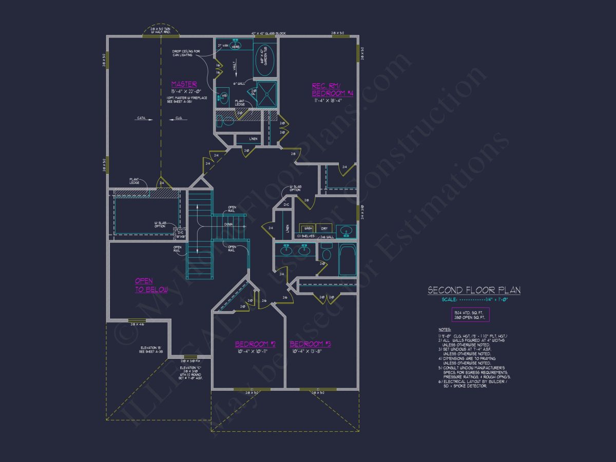 Beautiful 2-Story house Plan with 4 Bedrooms and 2-Car Garage