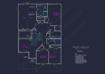 Beautiful 2-Story house Plan with 4 Bedrooms and 2-Car Garage