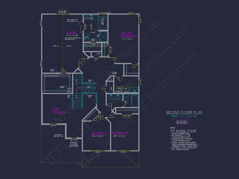 Beautiful 2-Story house Plan with 4 Bedrooms and 2-Car Garage