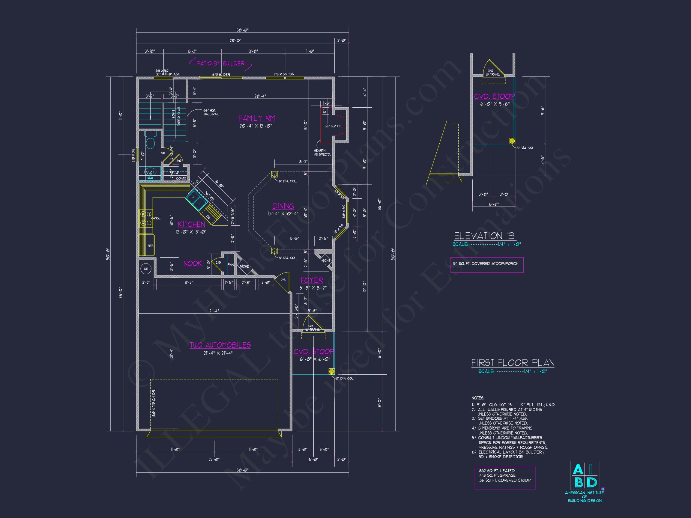 Beautiful 2-Story house Plan with CAD Blueprints and Designs