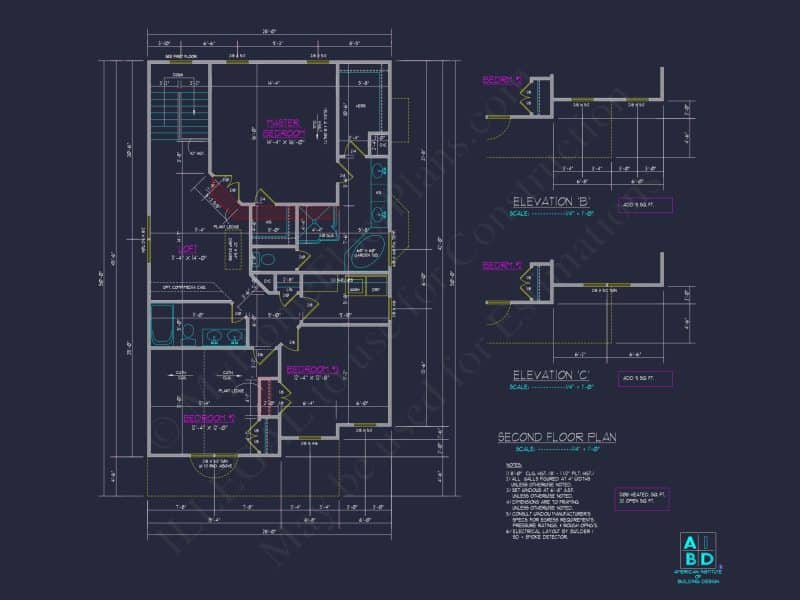Beautiful 2-Story house Plan with CAD Blueprints and Designs