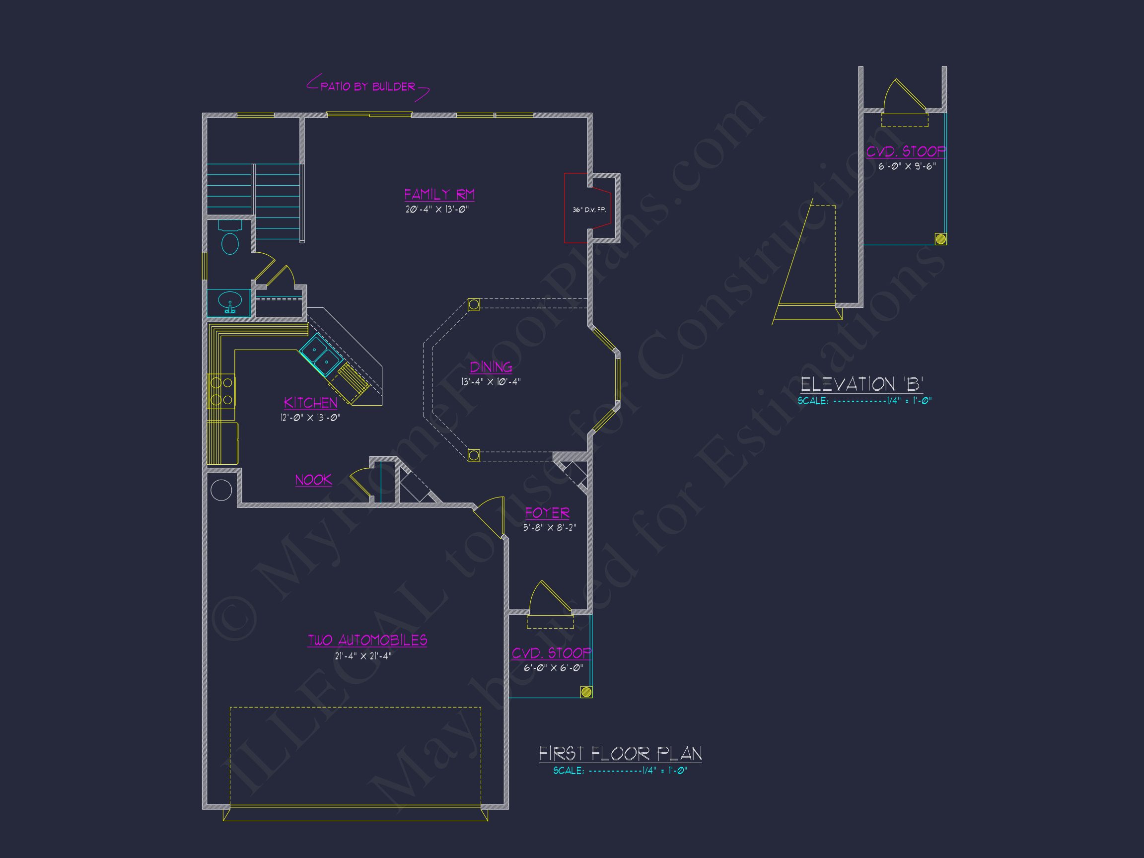 Beautiful 2-Story house Plan with CAD Blueprints and Designs