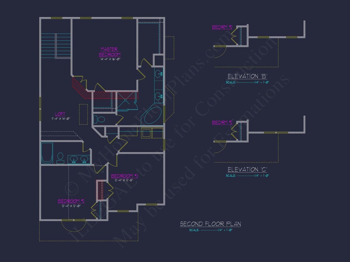 Beautiful 2-Story house Plan with CAD Blueprints and Designs