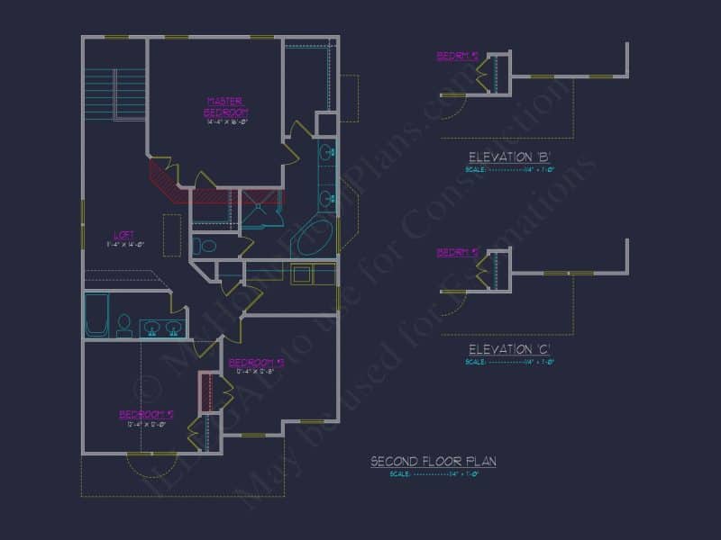 Beautiful 2-Story house Plan with CAD Blueprints and Designs