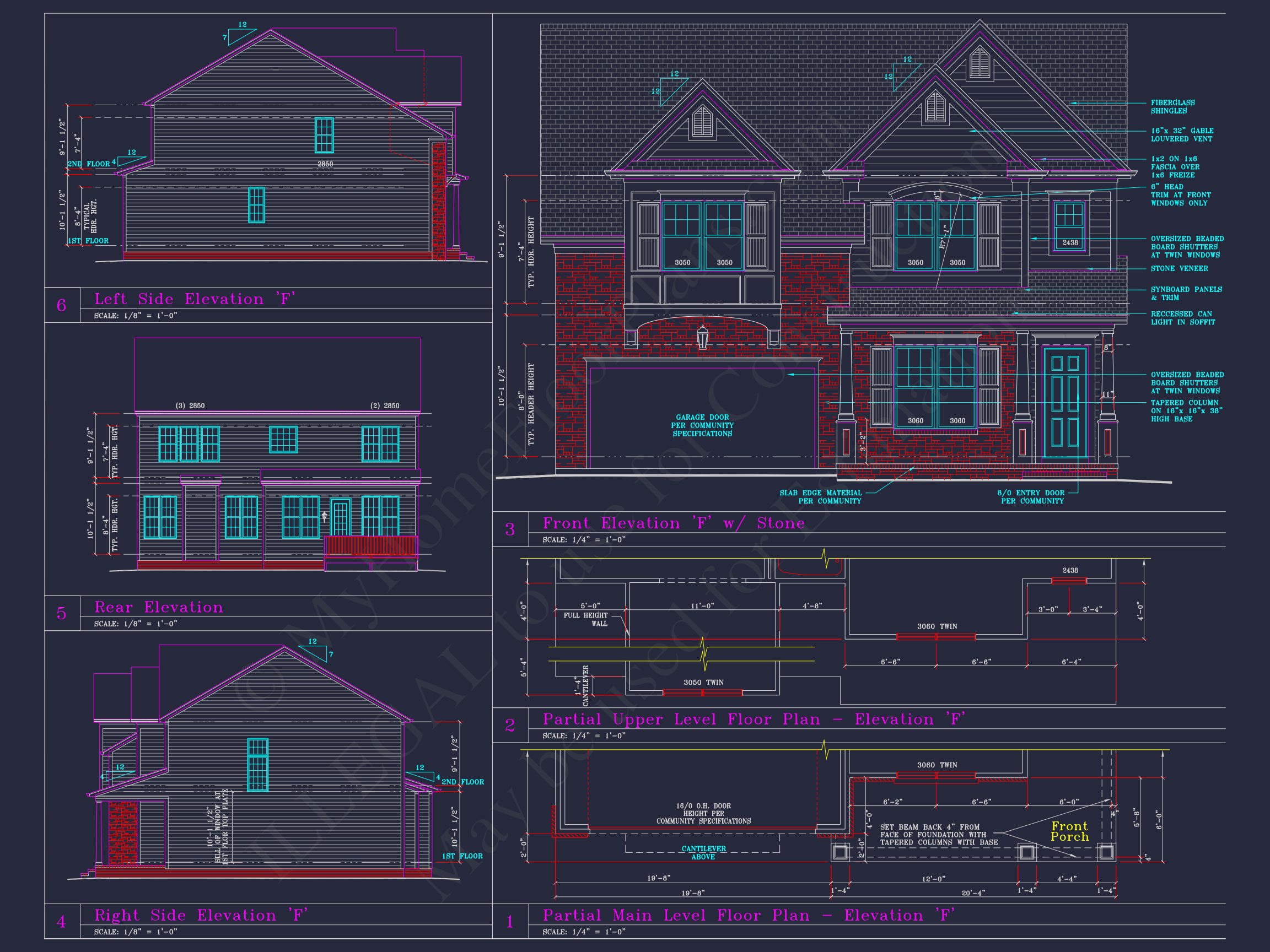 Beautiful 2-Story house Plan with CAD Designs and 13 Elevations