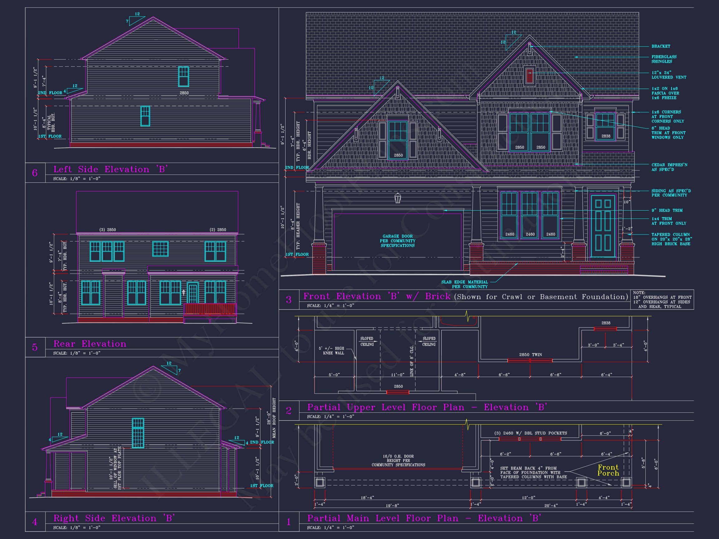 Beautiful 2-Story house Plan with CAD Designs and 13 Elevations