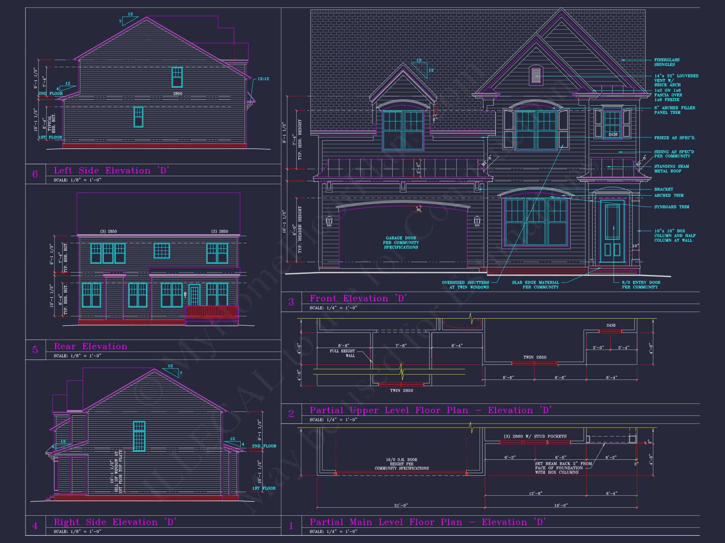 Beautiful 2-Story house Plan with CAD Designs and 13 Elevations