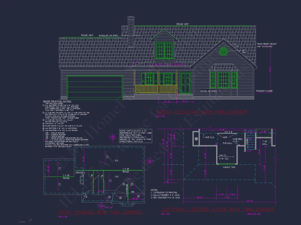 Beautiful 2-Story house Plan with CAD Designs and Blueprint