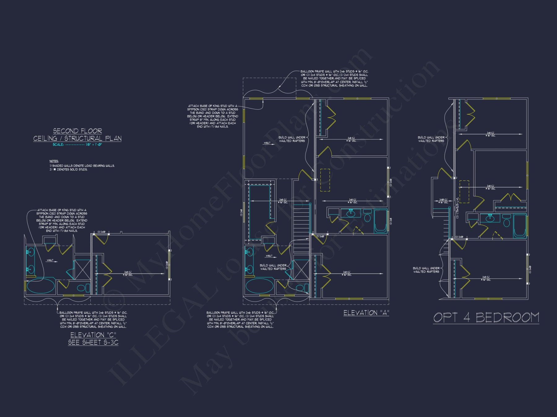 Beautiful 2-Story house Plan with Open Floor and CAD Blueprint