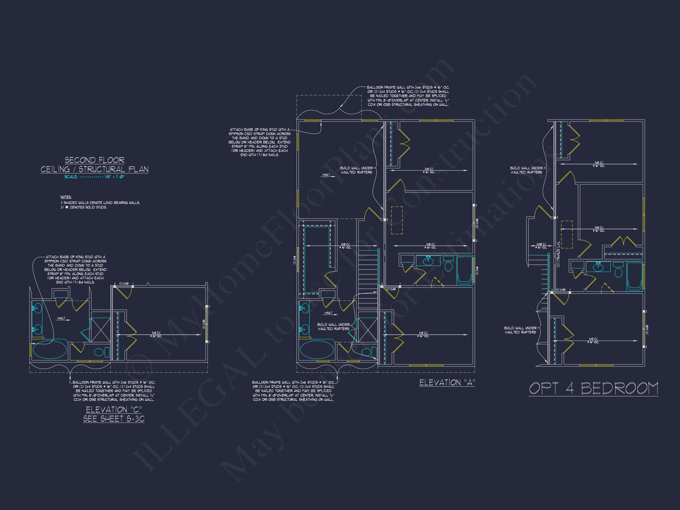Beautiful 2-Story house Plan with Open Floor and CAD Blueprint