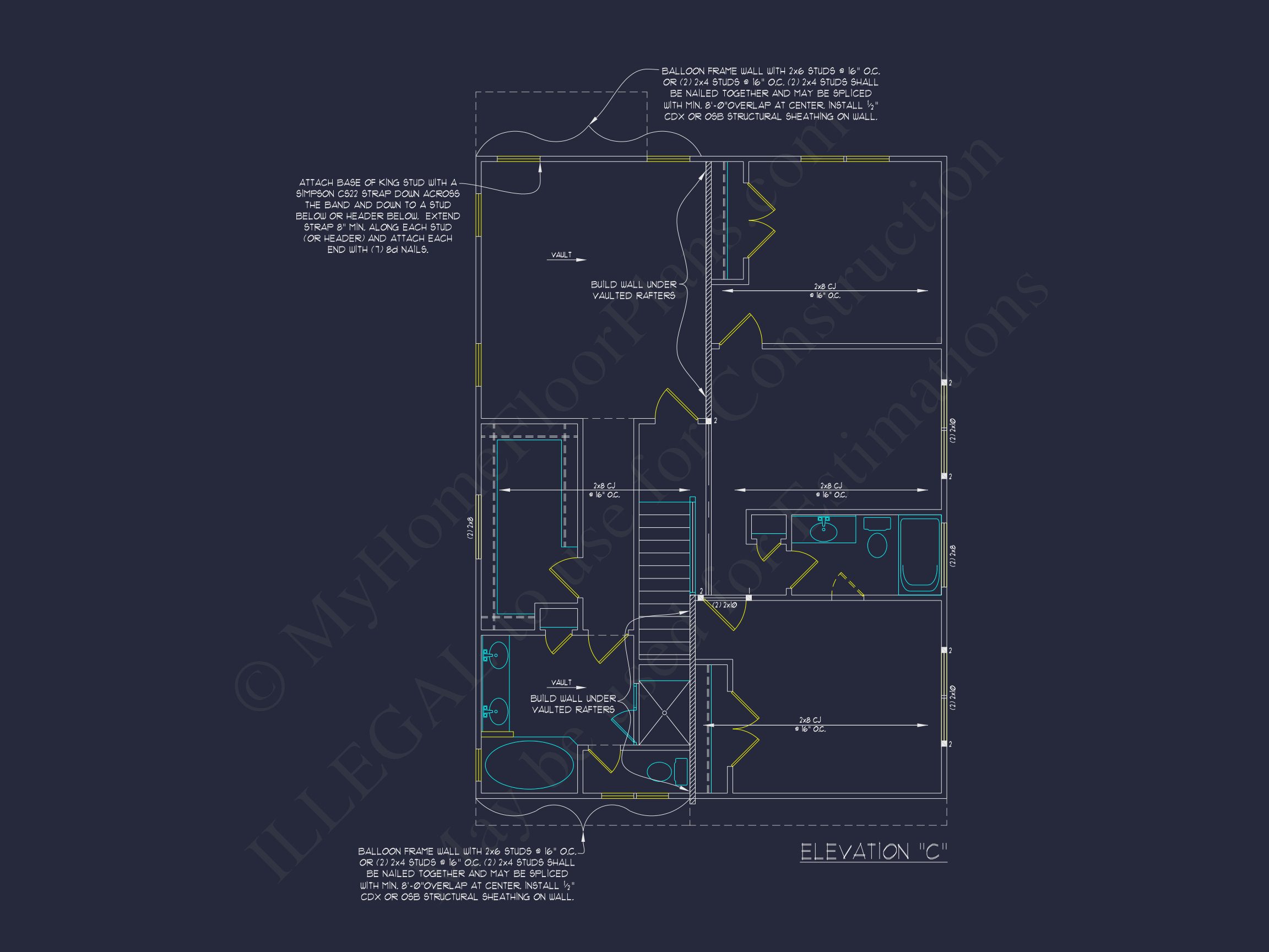 Beautiful 2-Story house Plan with Open Floor and CAD Blueprint