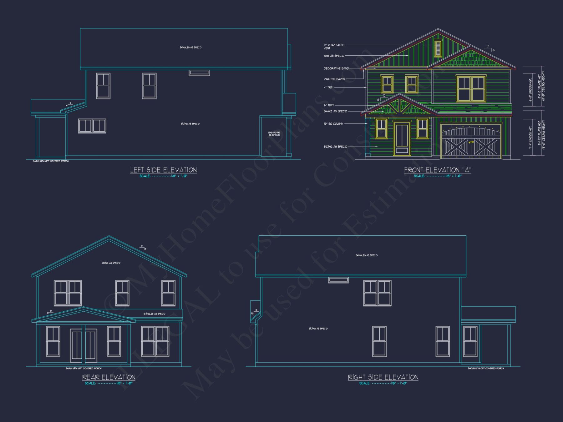 Beautiful 2-Story house Plan with Open Floor and CAD Blueprint