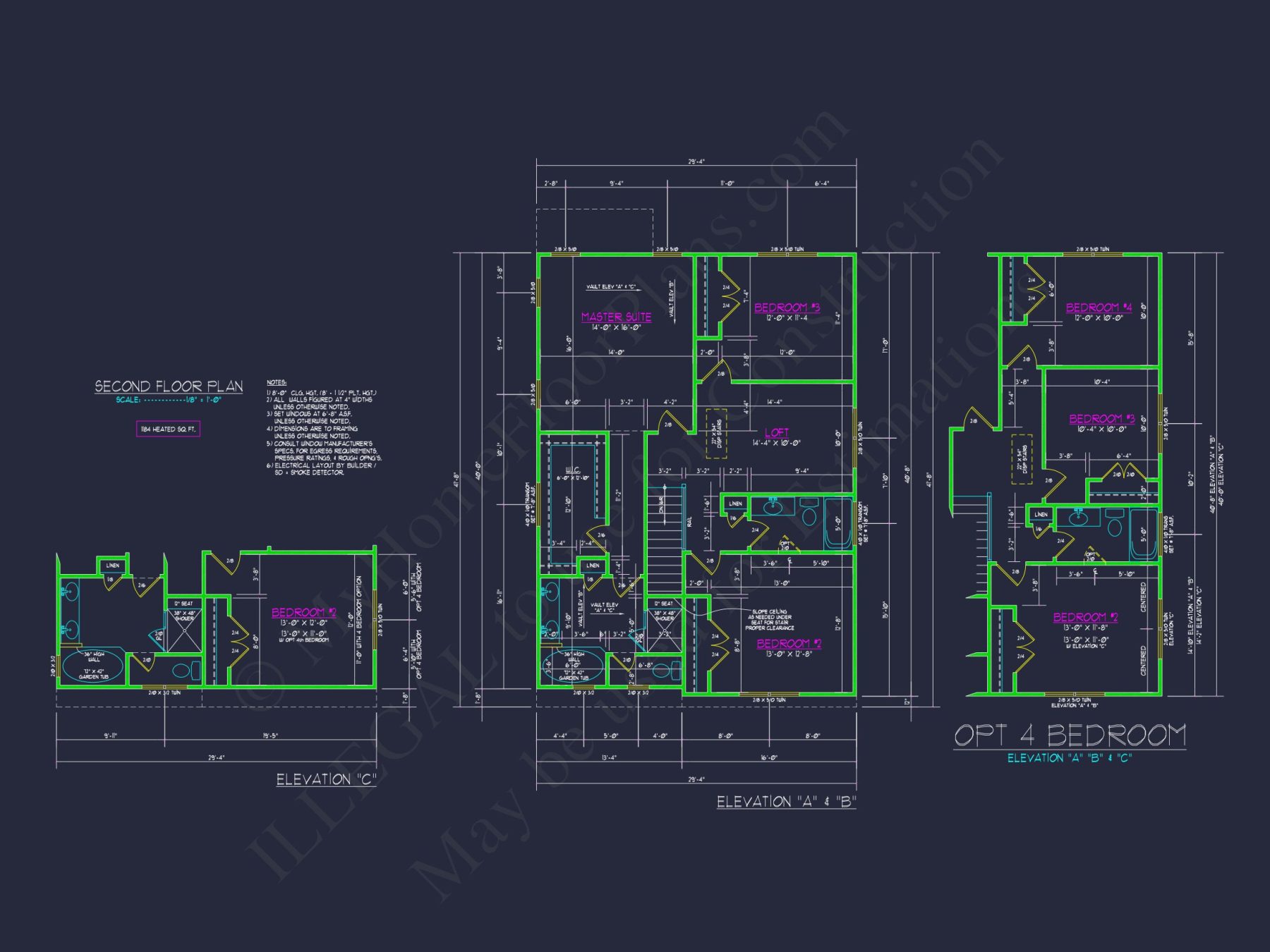 Beautiful 2-Story house Plan with Open Floor and CAD Blueprint