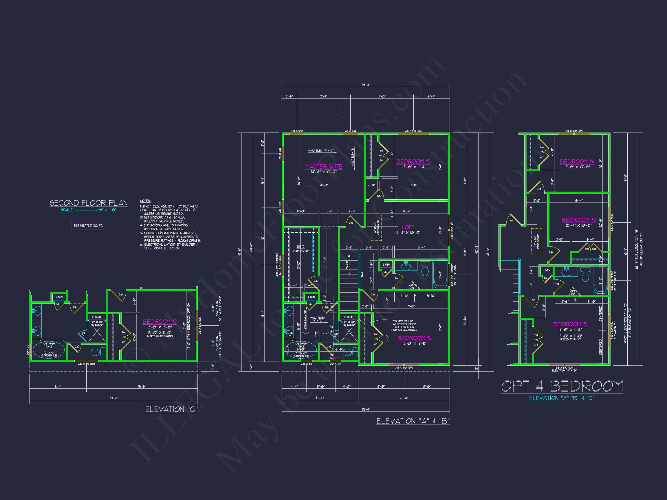 Beautiful 2-Story house Plan with Open Floor and CAD Blueprint