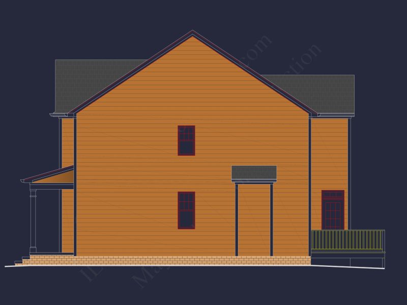 Beautiful 4-Bedroom house Plan with CAD Designs & 2-Car Garage
