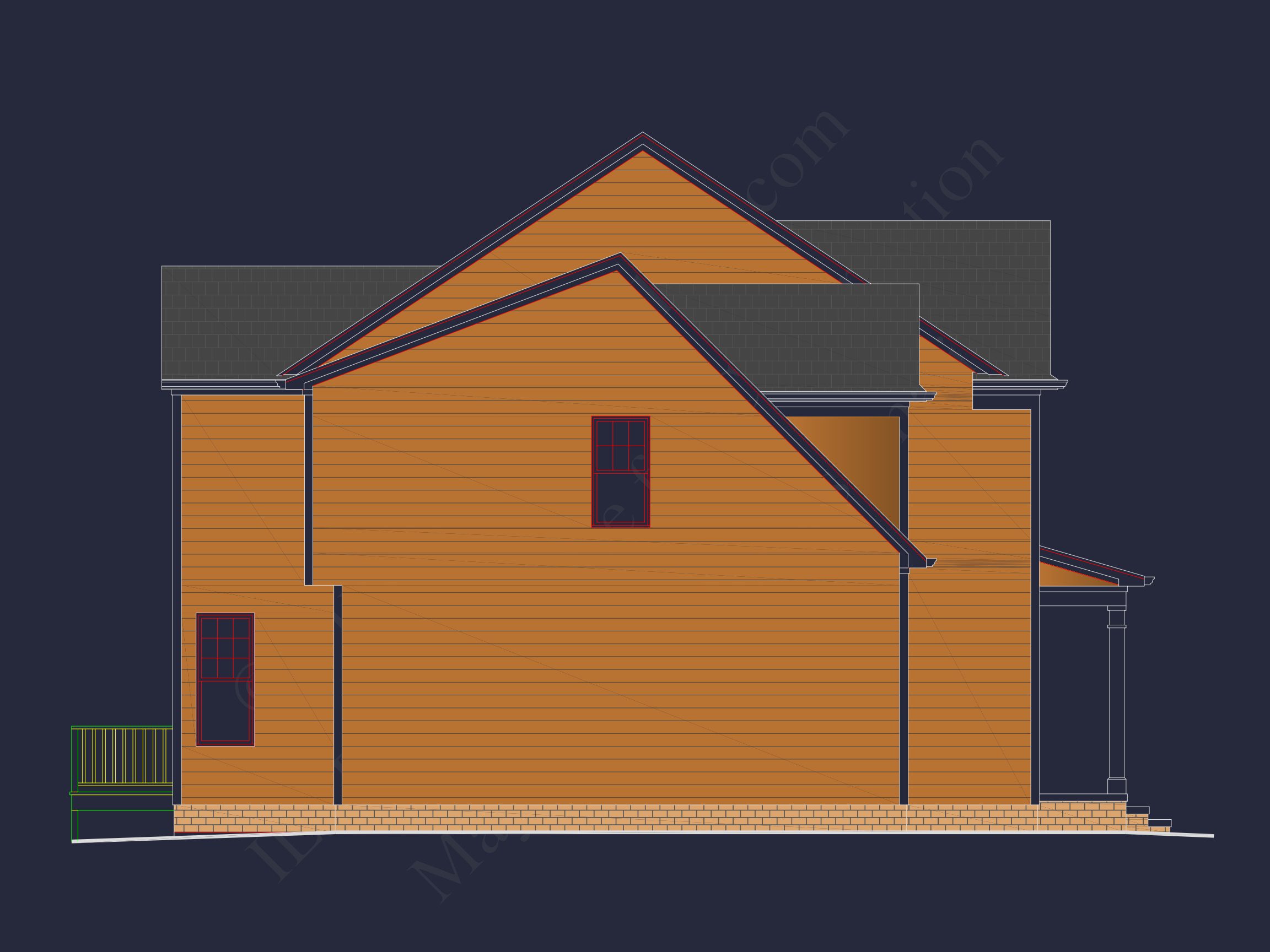 Beautiful 4-Bedroom house Plan with CAD Designs & 2-Car Garage
