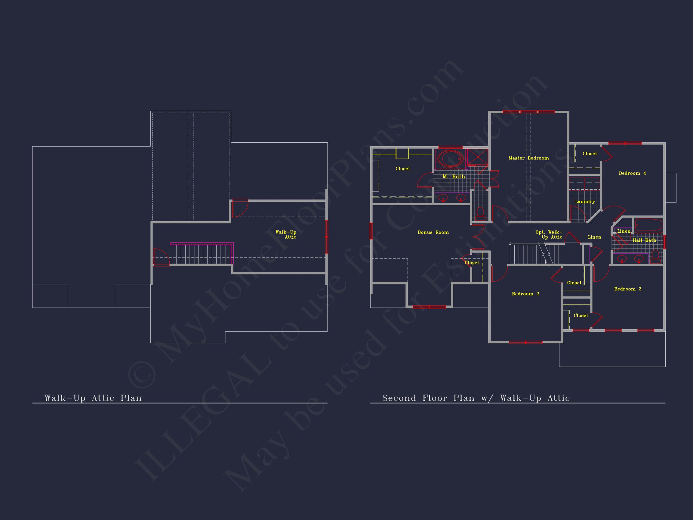 Beautiful 4-Bedroom house Plan with CAD Designs & 2-Car Garage