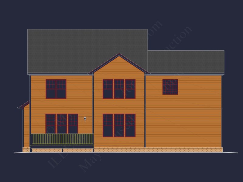 Beautiful 4-Bedroom house Plan with CAD Designs & 2-Car Garage