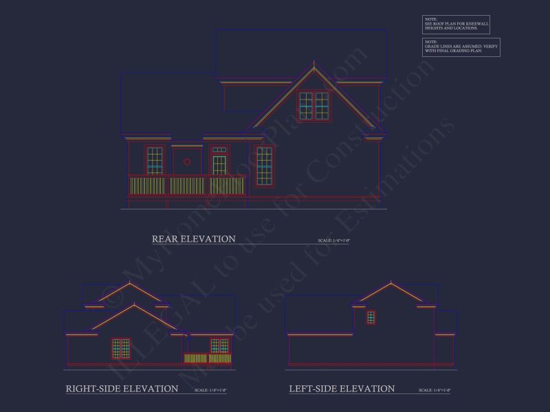 Beautiful CAD house Plan with 2 Floors and 3 Bedrooms