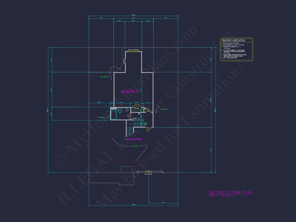 Beautiful CAD Ranch Floor Plan with 1.5 Stories & Bonus Room