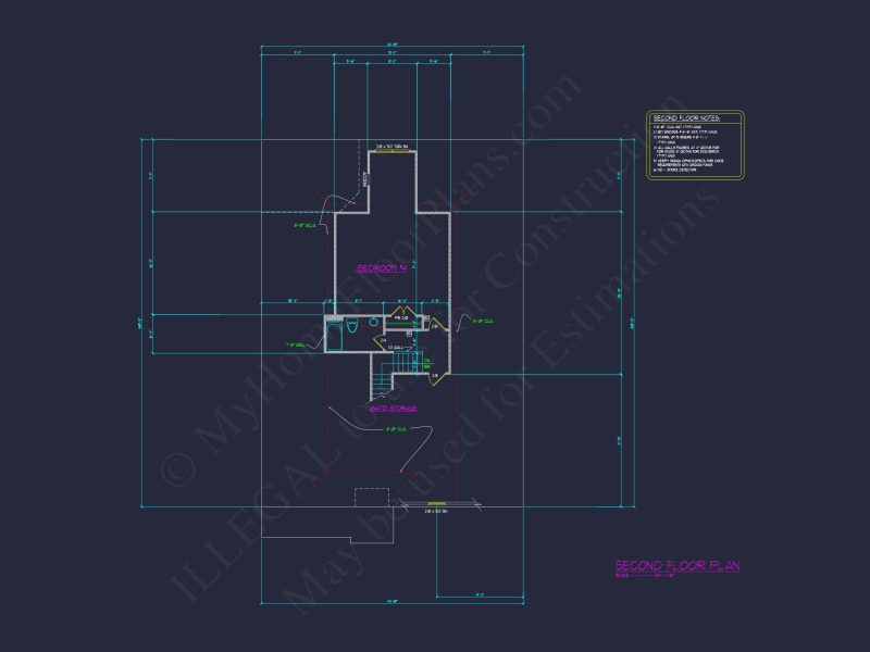 Beautiful CAD Ranch Floor Plan with 1.5 Stories & Bonus Room