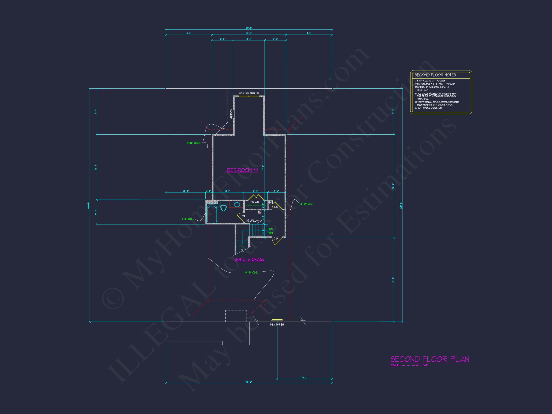 Beautiful CAD Ranch Floor Plan with 1.5 Stories & Bonus Room
