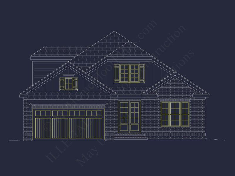 Beautiful house Blueprint: Floor Plan & CAD Architectural Designs