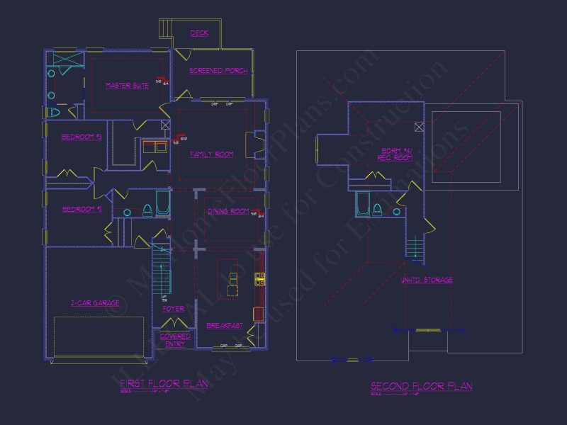 Beautiful house Blueprint: Floor Plan & CAD Architectural Designs