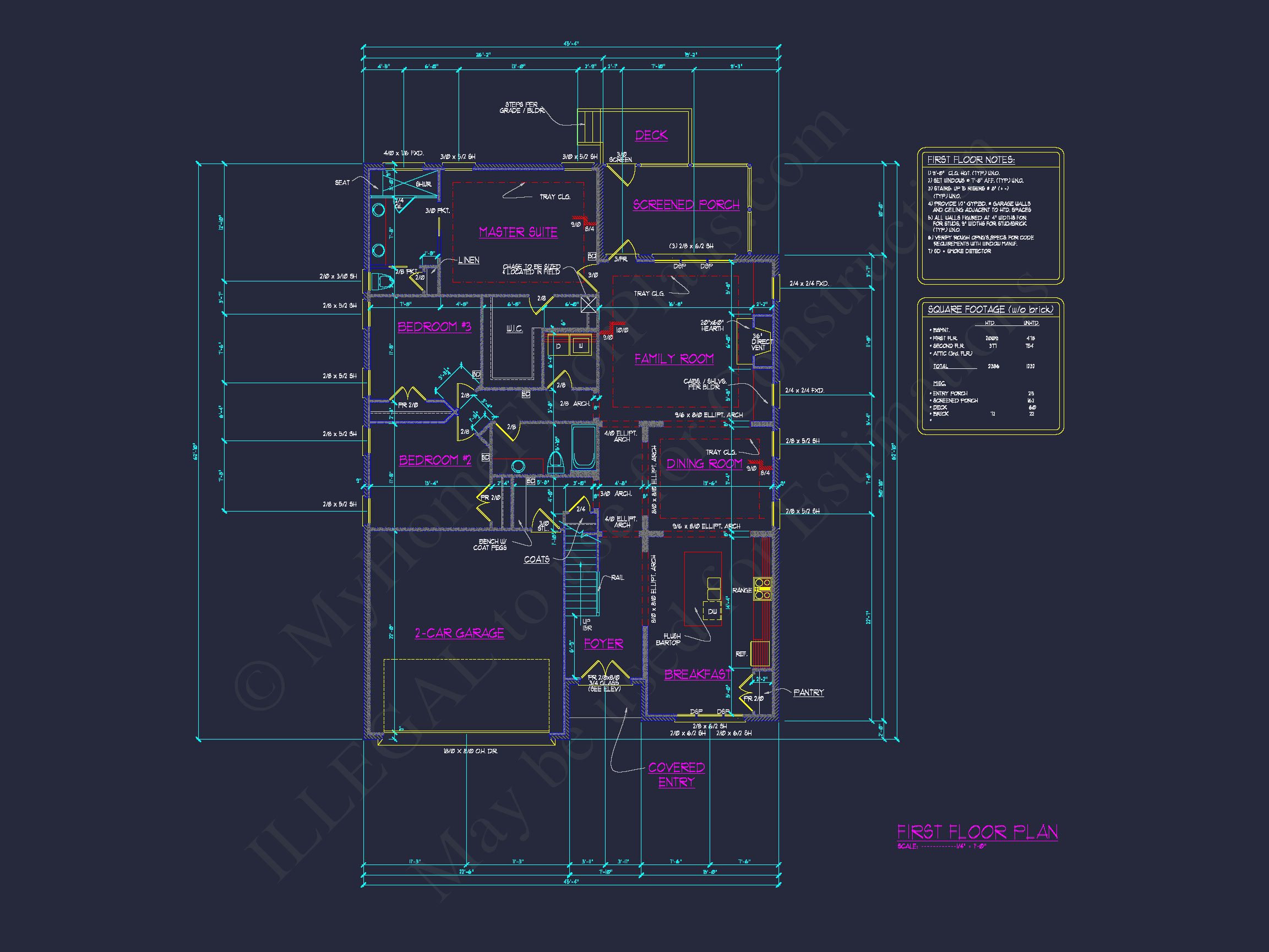 Beautiful house Blueprint: Floor Plan & CAD Architectural Designs