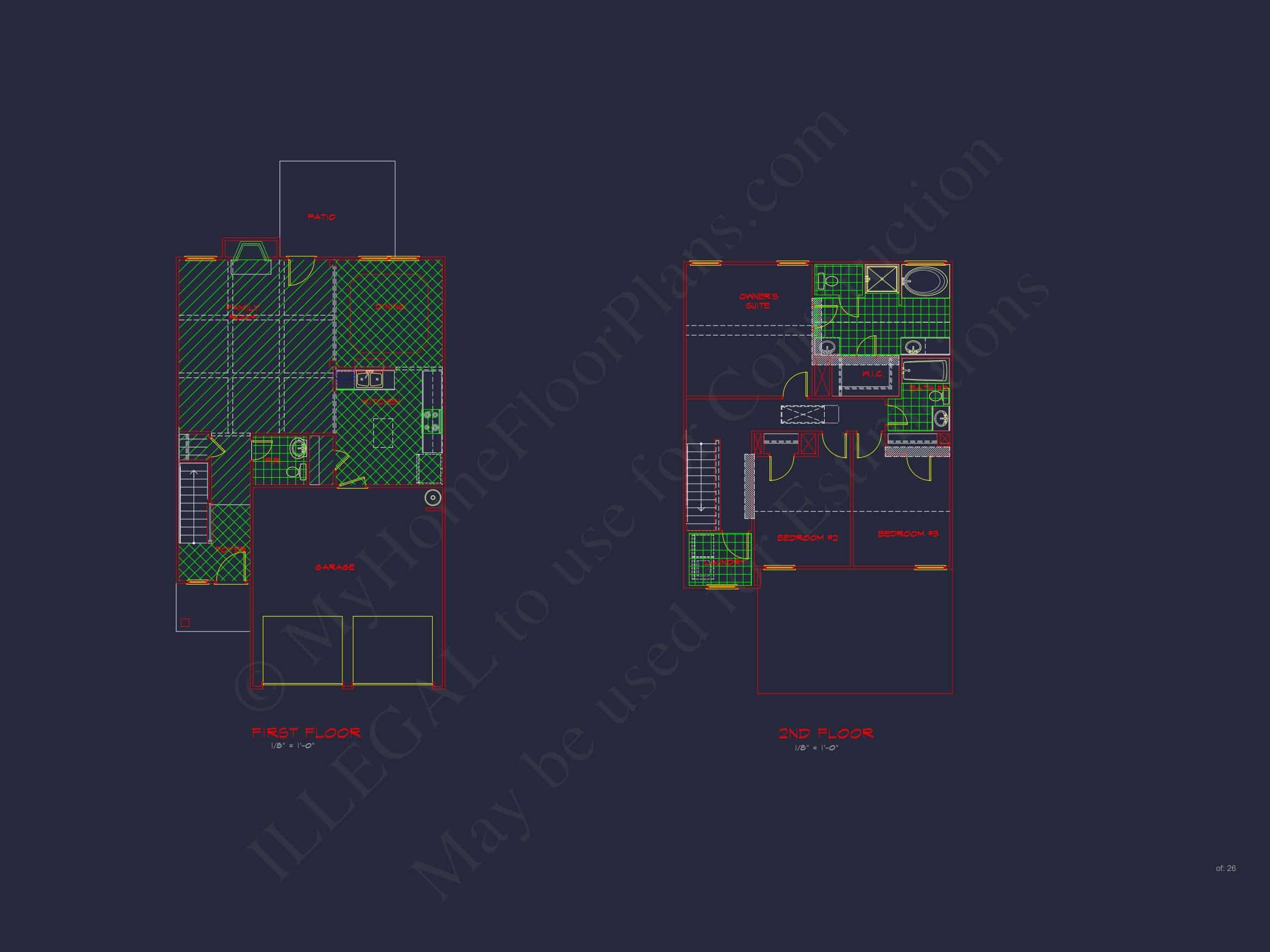 Beautiful house Plan with 2-Story CAD Designs and Open Floor Plans