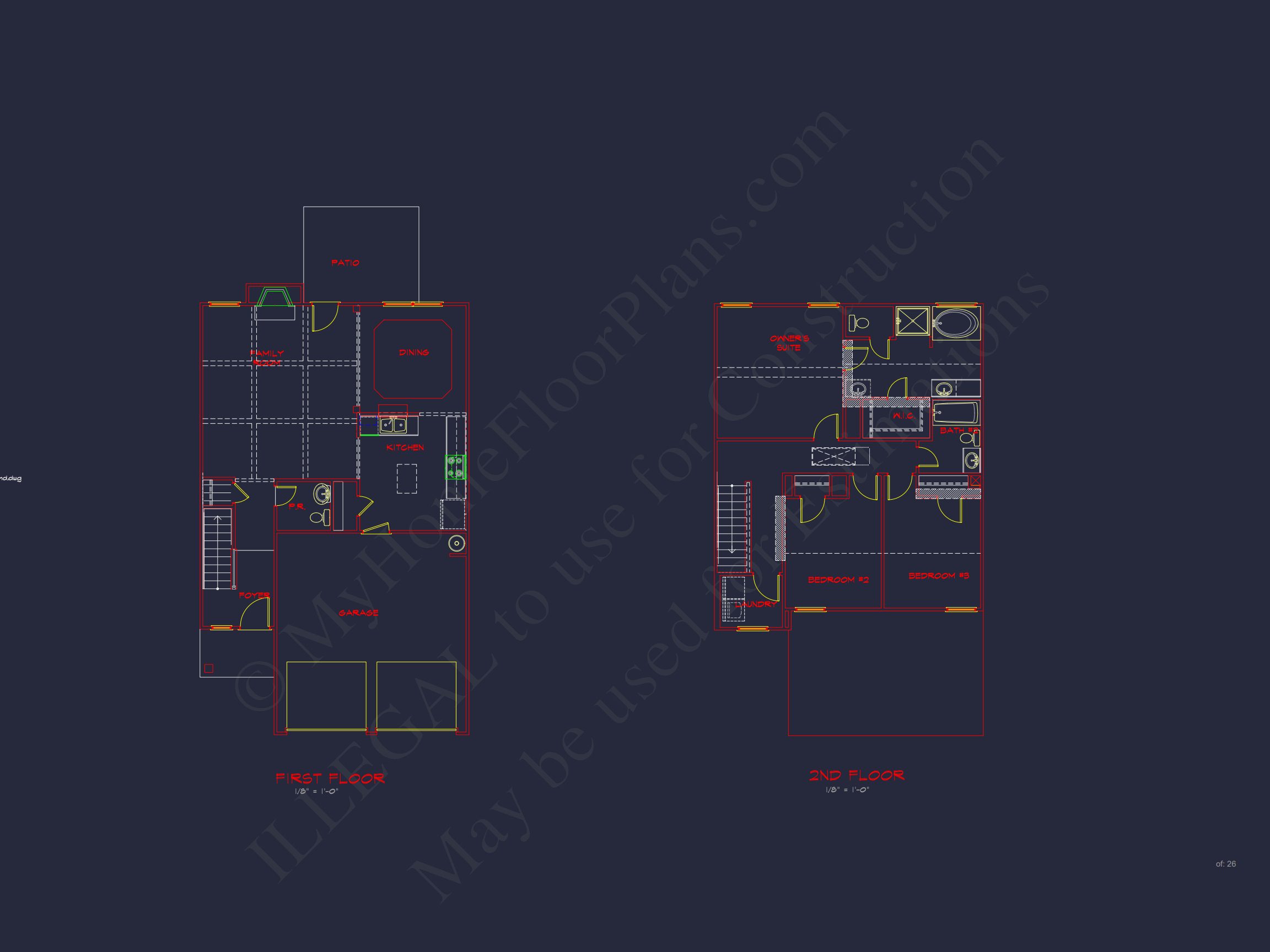 Beautiful house Plan with 2-Story CAD Designs and Open Floor Plans