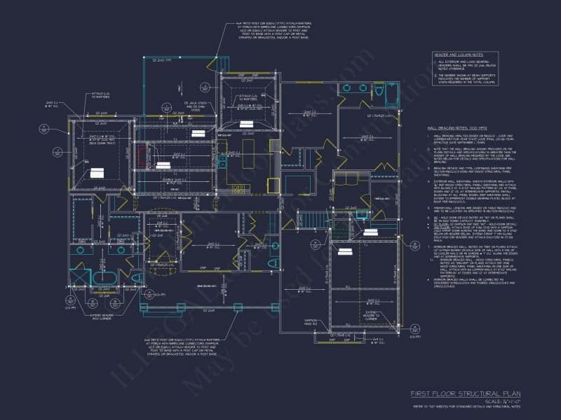 Beautiful house Plan with Craftsman Design & CAD Blueprints