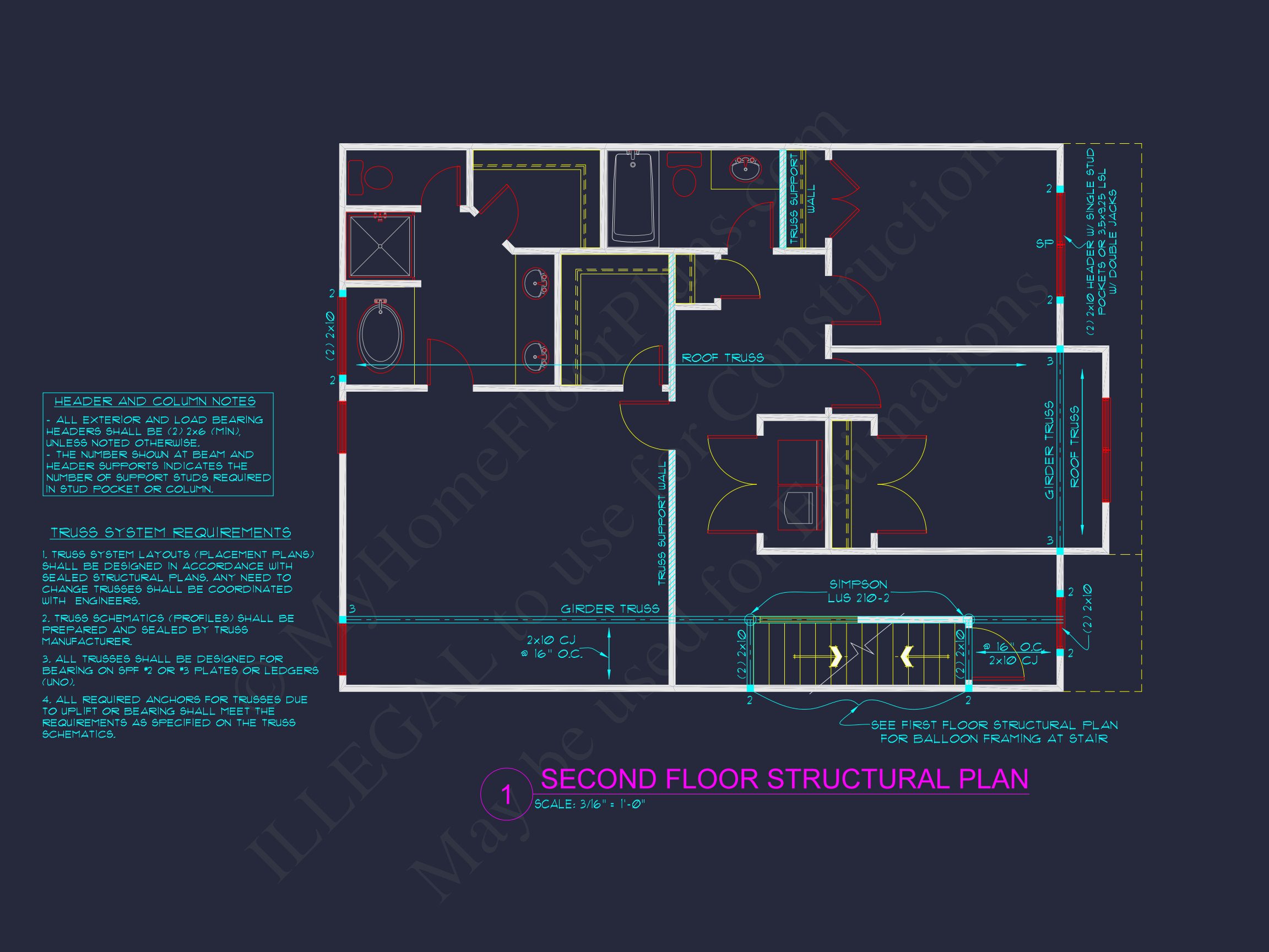 Beautiful Traditional house Floor Plan with CAD Blueprints