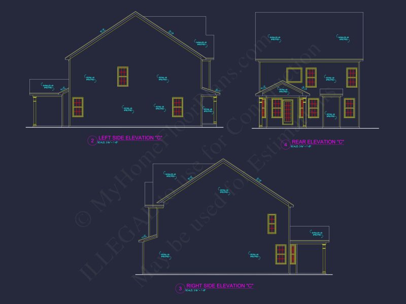 Beautiful Traditional house Floor Plan with CAD Blueprints