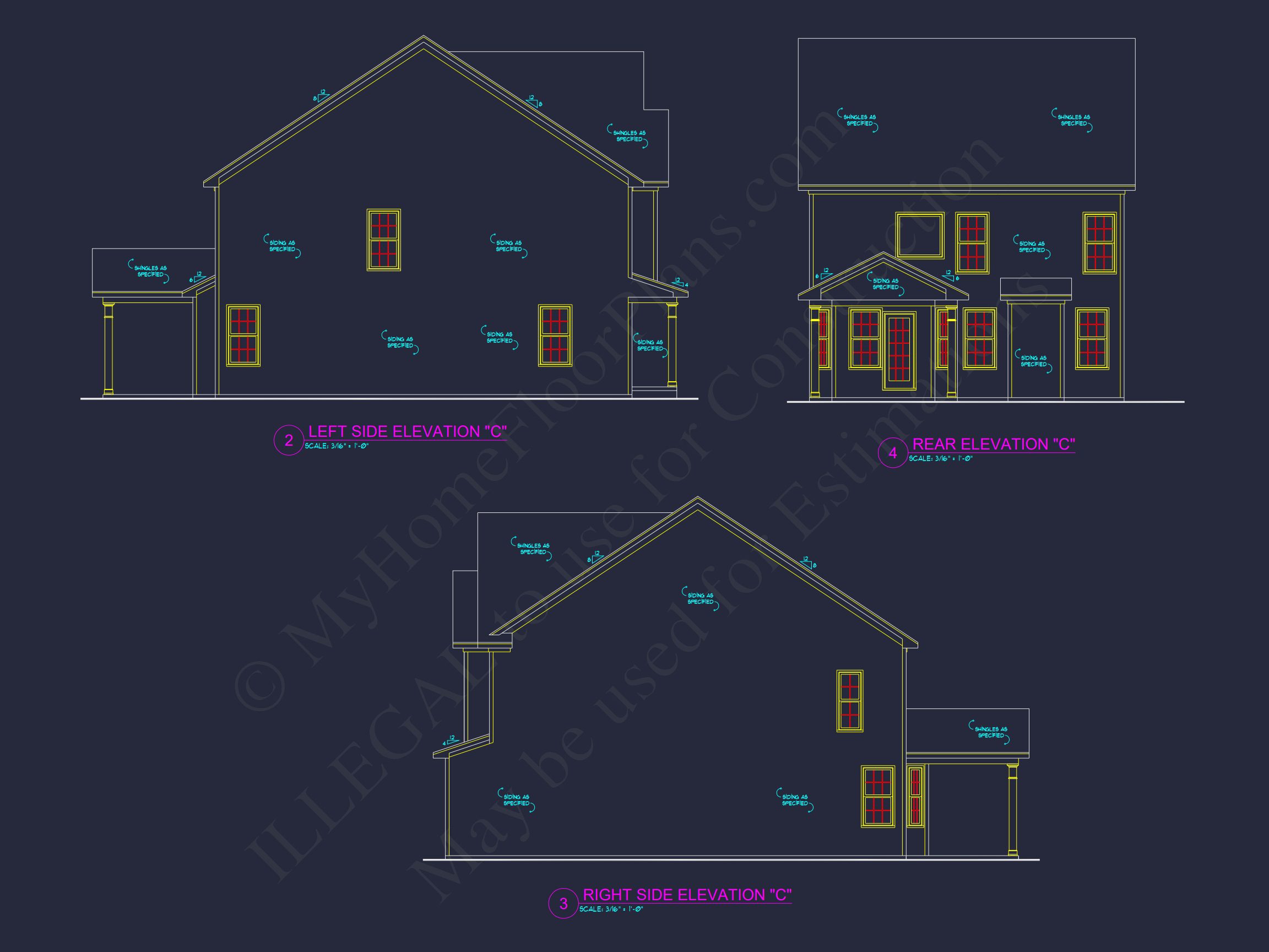 Beautiful Traditional house Floor Plan with CAD Blueprints
