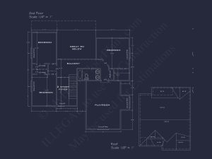 Beautiful Two-Story house Plan with CAD Blueprint Designs