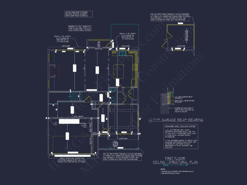 Blueprint for a 2, 238 Sq. Ft. Craftsman house Design