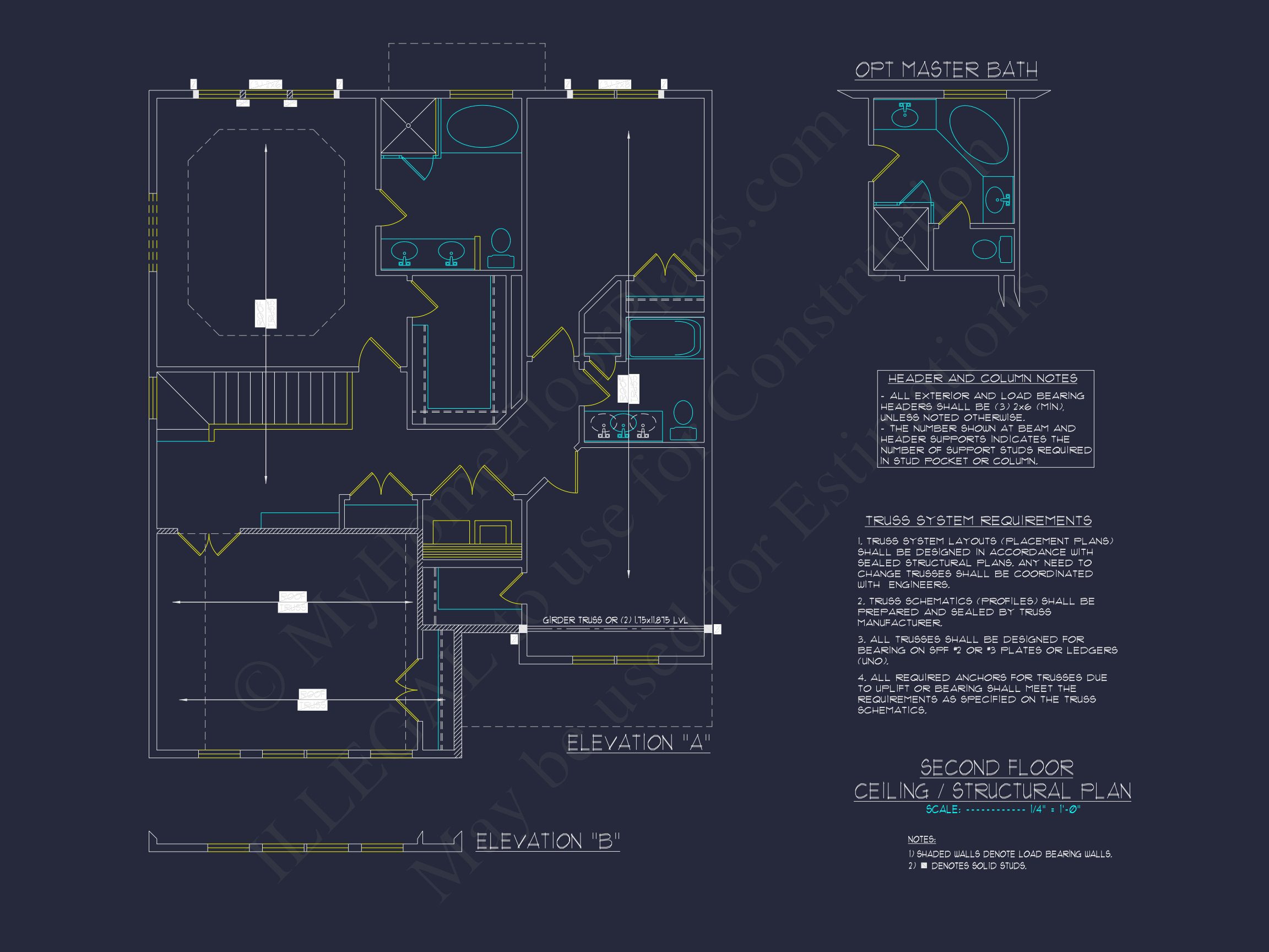 Blueprint for a 2,238 Sq. Ft. Craftsman house Design