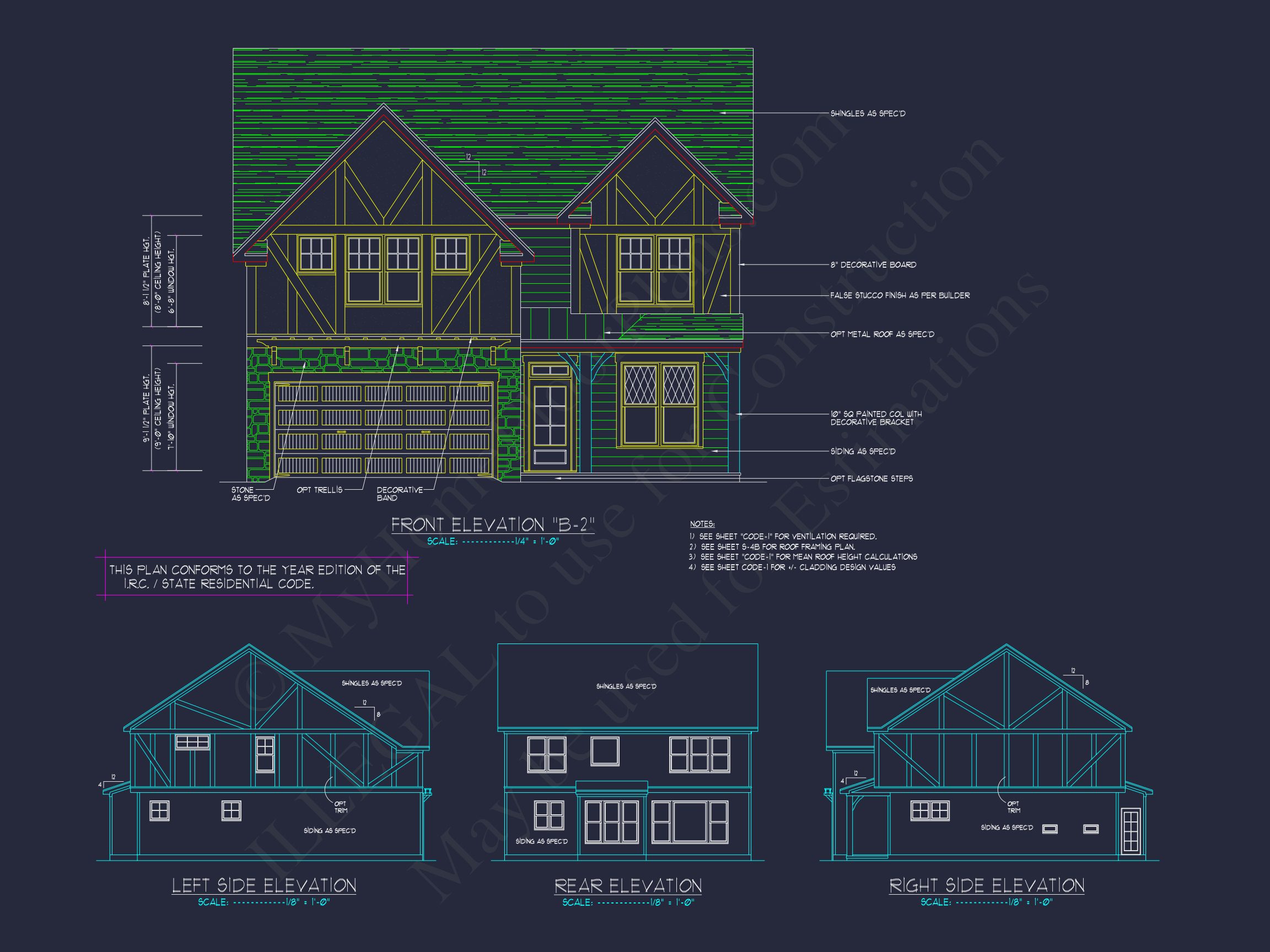 Blueprint for a 2,238 Sq. Ft. Craftsman house Design