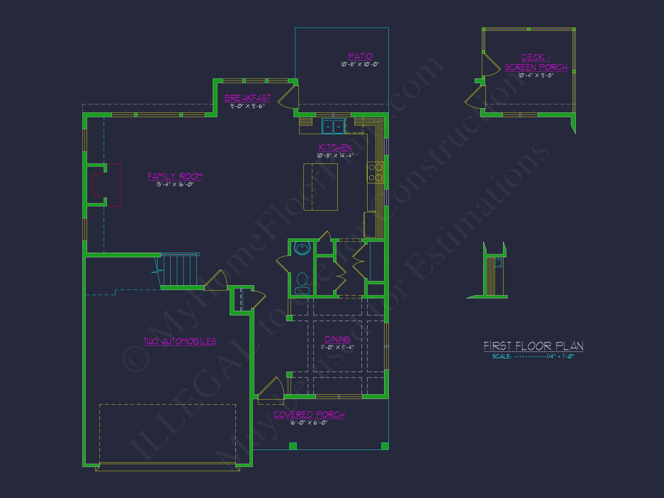 Blueprint for a 2,238 Sq. Ft. Craftsman house Design
