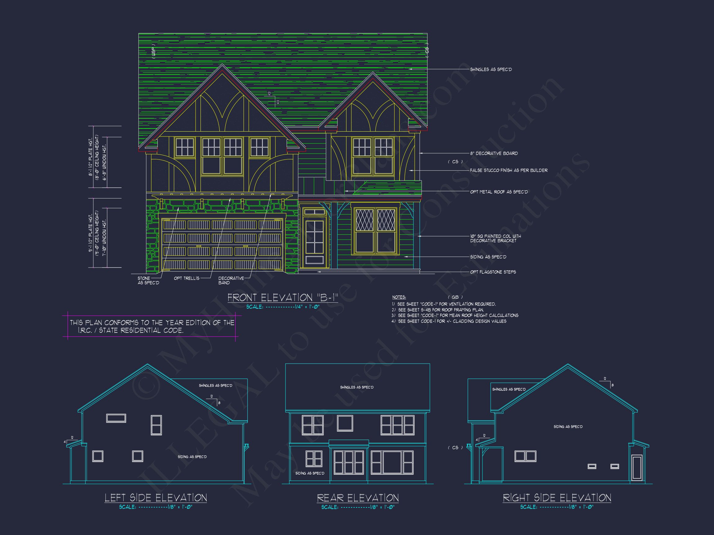 Blueprint for a 2,238 Sq. Ft. Craftsman house Design