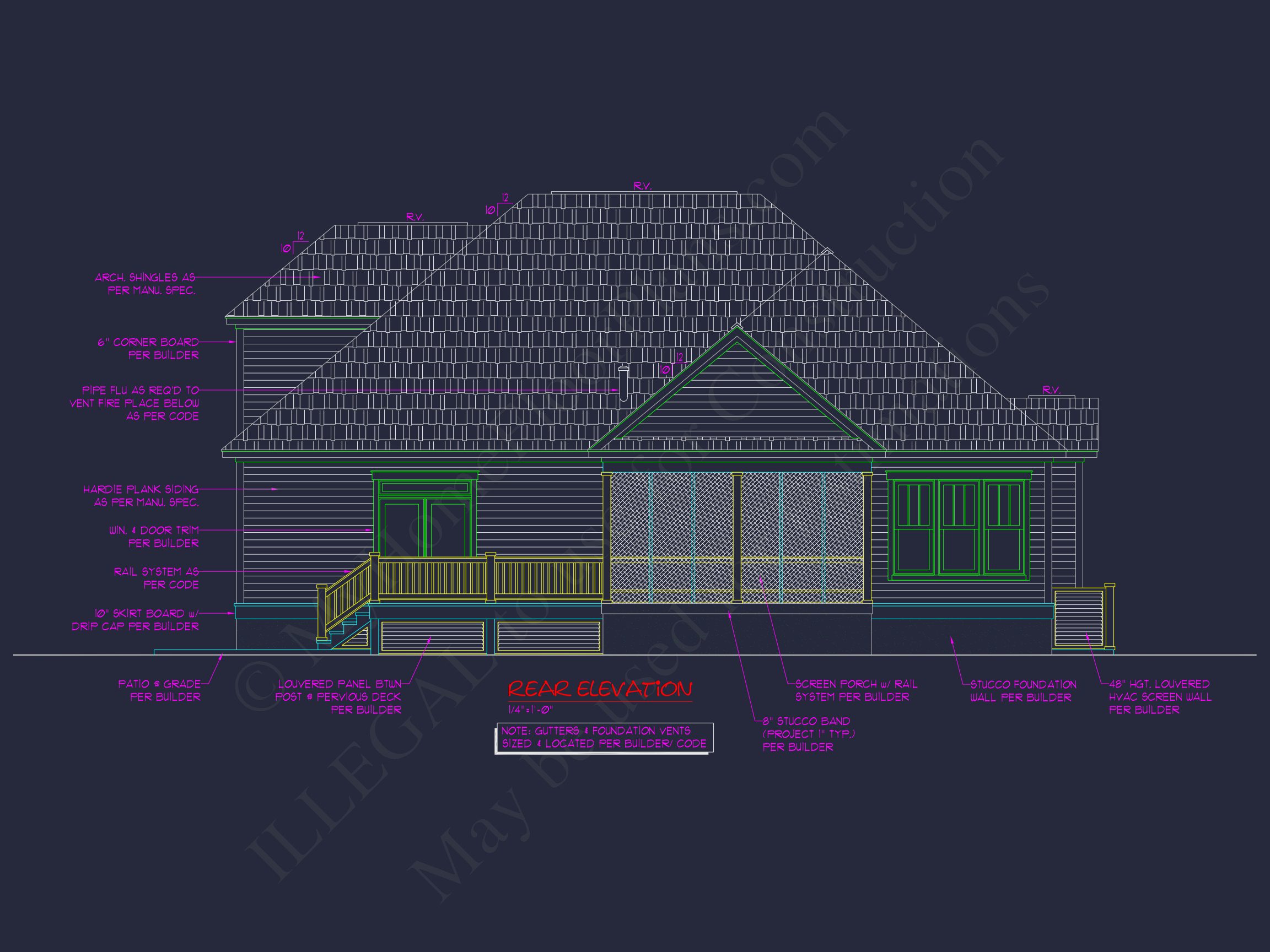 Blueprint house Floor Plan CAD Design Featuring 3 Bedrooms