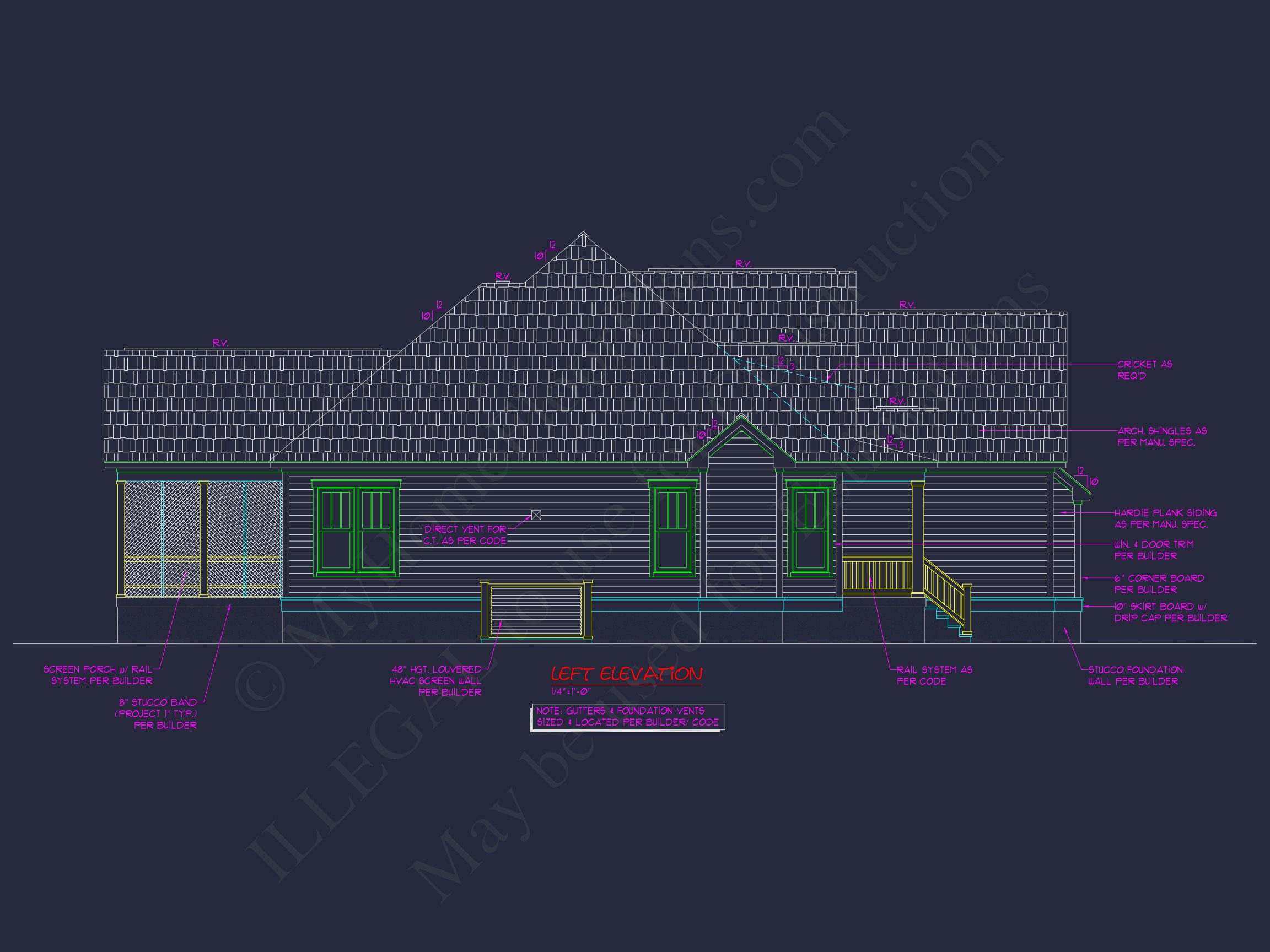 Blueprint house Floor Plan CAD Design Featuring 3 Bedrooms